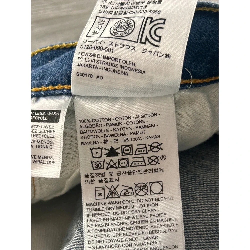 Levis 501 Original Fit Jeans Mens 36x34 Dark Wash Indigo Blue Cotton Button Fly